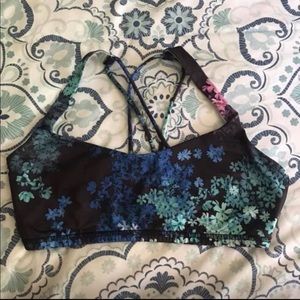 Lululemon floral strappy sports bra
